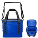 aerial view a royal blue intrepid water resistant 18- can cooler bag, image 1 of 2