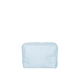 aerial view a beach wash denim bag & white zipper denim busy bee pouch, image 1 of 2
