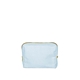 aerial view a beach wash denim bag & metallic gold zipper denim busy bee pouch, image 1 of 2