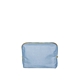 aerial view a french wash denim bag & metallic gold zipper denim busy bee pouch, image 1 of 2