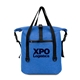 aerial view a blue (pms 2192) milton rpet heather water resistant tote bag, image 1 of 6