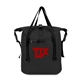 aerial view a black milton rpet heather water resistant tote bag, image 1 of 6