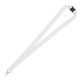 aerial view a white 3/4 eco friendly rpet lanyard with safety breakaway, image 1 of 4