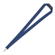 aerial view a navy (pms 281c) 3/4 eco friendly rpet lanyard with safety breakaway, image 1 of 4