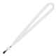 aerial view a white 3/4 eco friendly rpet lanyard with bulldog clip, image 1 of 3