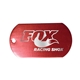 a red metal dog tag with 23 1/2 ball chain, laser engraved
