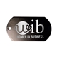 a black metal dog tag with 23 1/2 ball chain, laser engraved