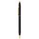 aerial view a black with gold cross(r) classic century ballpoint pen with 23kt gold plated appointments, image 1 of 4