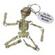 a white disc bone body red eyes silver hinges and keychain skeleton key chain