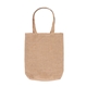aerial view a tan promotional jute tote, image 1 of 5