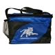 aerial view a blue striped cooler bag, image 1 of 2