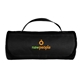 aerial view a black fleece roll up blanket, image 1 of 2