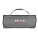 aerial view a dark gray fleece roll up blanket, image 1 of 2