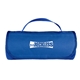 aerial view a royal blue fleece roll up blanket, image 1 of 2