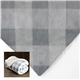 aerial view a white plaid micro mink sherpa blanket, image 1 of 2