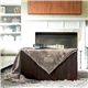 aerial view a gray mink soft touch blanket, image 1 of 2