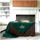 aerial view a hunter green mink soft touch blanket, image 1 of 2