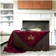 aerial view a maroon red mink soft touch blanket, image 1 of 2