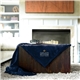aerial view a navy blue mink soft touch blanket, image 1 of 2