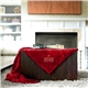aerial view a red mink soft touch blanket, image 1 of 2