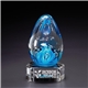 aerial view a clear/blue colbalt w / clear base, image 1 of 2