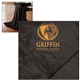 aerial view a black oversized mink soft touch blanket, image 1 of 2