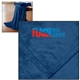 aerial view a royal blue oversized mink soft touch blanket, image 1 of 2