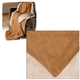 aerial view a camel oversized micro mink sherpa blanket, image 1 of 2