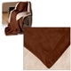 aerial view a chocolate oversized micro mink sherpa blanket, image 1 of 2