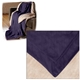 aerial view a navy blue oversized micro mink sherpa blanket, image 1 of 2