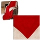 aerial view a red oversized micro mink sherpa blanket, image 1 of 2