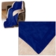 aerial view a royal blue oversized micro mink sherpa blanket, image 1 of 2