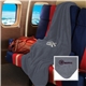 aerial view a gray micro - plush fleece blanket, image 1 of 2