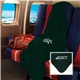 aerial view a hunter green micro - plush fleece blanket, image 1 of 2