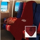 aerial view a maroon red micro - plush fleece blanket, image 1 of 2