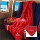 aerial view a red micro - plush fleece blanket, image 1 of 2