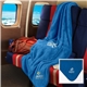 aerial view a royal blue micro - plush fleece blanket, image 1 of 2