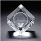 aerial view a clear 3d crystal jewel cube large award, image 1 of 2
