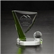 aerial view a clear/green medium flagstick award, image 1 of 2