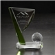 aerial view a clear/green large flagstick award, image 1 of 2