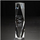aerial view a clear small chairmans 3d crystal award, image 1 of 2