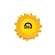 aerial view a yellow sunny day stress ball, image 1 of 3