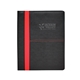 aerial view a red rodeo stitched pvc standard size padfolio, image 1 of 2