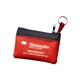 aerial view a red single pocket coin pouch, image 1 of 2