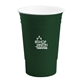 aerial view a green ultimate party cup 16 oz with lid, image 1 of 2