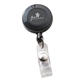aerial view a black economy round retractable badge holder, image 1 of 2
