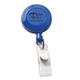 aerial view a blue economy round retractable badge holder, image 1 of 2