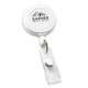 aerial view a white economy round retractable badge holder, image 1 of 2