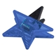 aerial view a translucent blue power clip star with strong magnet, image 1 of 2