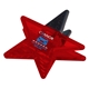 aerial view a translucent red power clip star with strong magnet, image 1 of 2